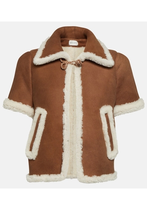 Magda Butrym Cropped shearling-lined suede jacket