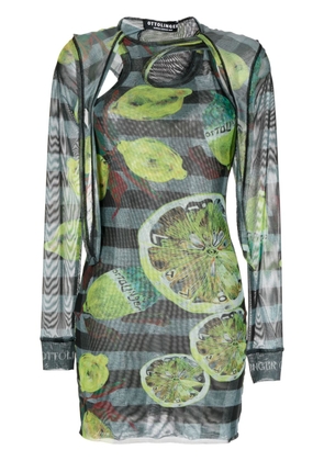 Ottolinger graphic-print hooded dress - Multicolour