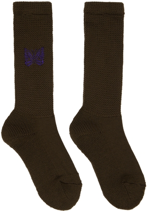 NEEDLES Brown Embroidered Socks