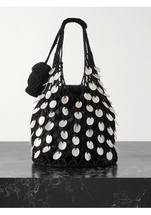 Magda Butrym - Devana Small Embellished Crocheted Cotton-blend And Leather Tote - Black - One size