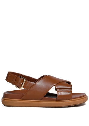 Marni Fussbet leather sandals - Brown