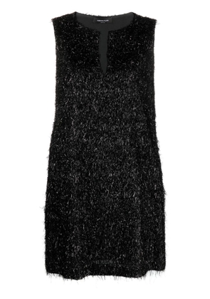 Fabiana Filippi metallic-threading fringed minidress - Black