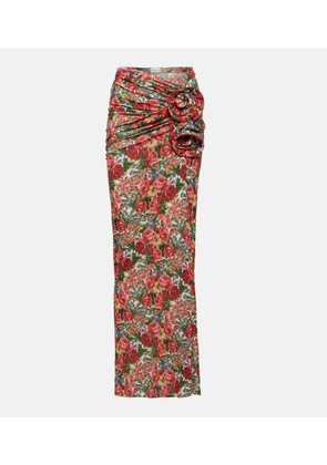 Magda Butrym Floral-appliqué printed maxi skirt