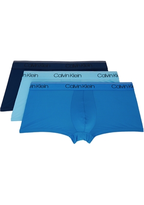 Calvin Klein Underwear Three-Pack Blue Low-Rise Boxers