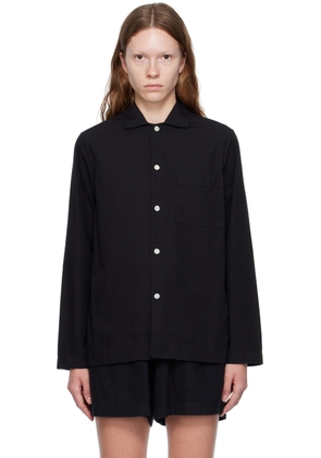 Tekla Black Button Pyjama Shirt