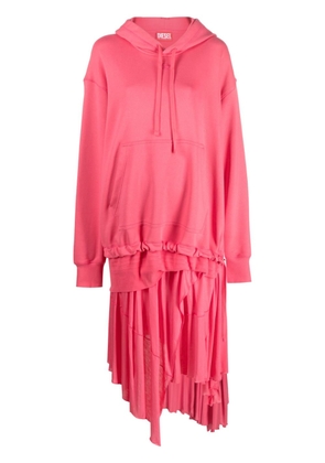 Diesel D-Roller hoodie-style asymmetric midi dress - Pink