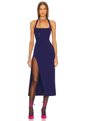 L'Academie Jade Midi Dress in Purple. Size M, XL.