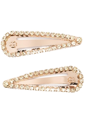 Tory Burch crystal-embellished hair clip set - Gold
