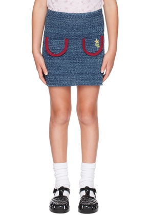 Cormio Kids Blue Embroidered Skirt