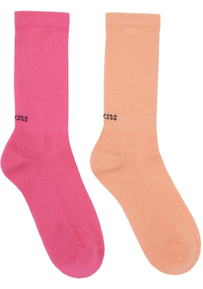 SOCKSSS Two-Pack Orange & Pink Socks