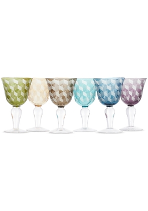 POLSPOTTEN Multicolor Blocks Wine Glass Set