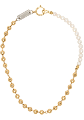 IN GOLD WE TRUST PARIS Gold Pearl Ball Chain Necklace