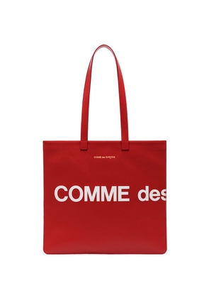 Comme Des Garçons Wallet logo-print leather tote bag - Red