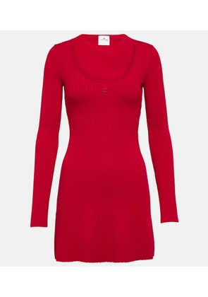 Courrèges Ribbed-knit jersey minidress