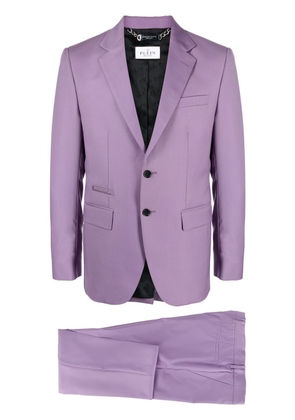Philipp Plein logo-plaque single-breasted suit - Purple