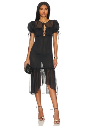LPA Ophelia Midi Dress in Black. Size XS.