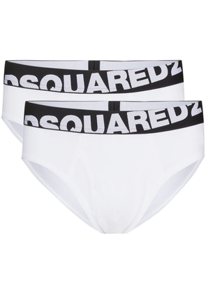 Dsquared2 logo-waistband pack of two briefs - White