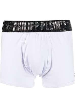 Philipp Plein Stones rhinestone-logo boxers - White