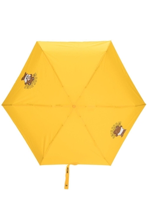 Moschino Teddy motif umbrella - Yellow