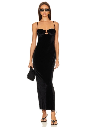 Montce Swim Petal Long Dress in Black. Size M.