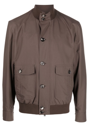 Brioni button-front bomber jacket - Brown