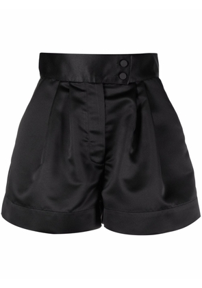 STYLAND high-waisted satin shorts - Black