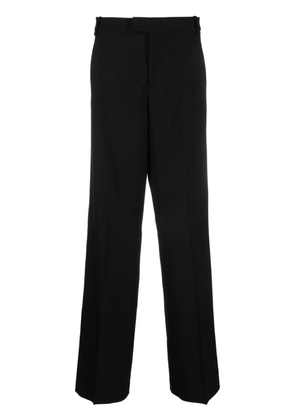 Blumarine pressed-crease twill straight-leg trousers - Black
