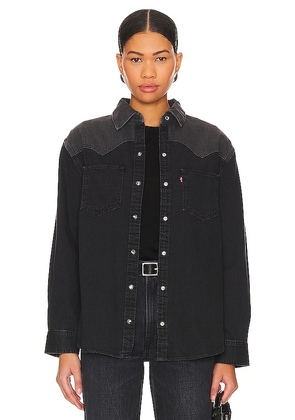 LEVI'S Teodora Western Shirt in Black. Size L, S, XL.