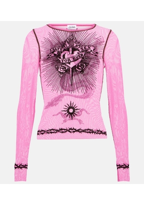 Jean Paul Gaultier Tattoo Collection printed tulle top