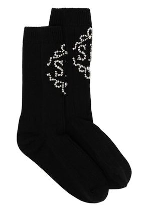 Simone Rocha monogram-embellished cotton socks - Black