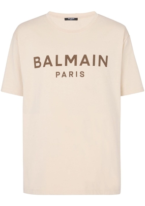 Balmain logo-print crew-neck T-shirt - Neutrals