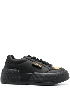 Versace Jeans Couture logo-patch round-toe sneakers - Black