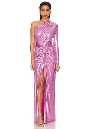 Lapointe One Shoulder Gown in Pink. Size 6.