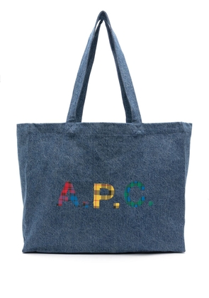 A.P.C. Diane logo-print denim tote bag - Blue