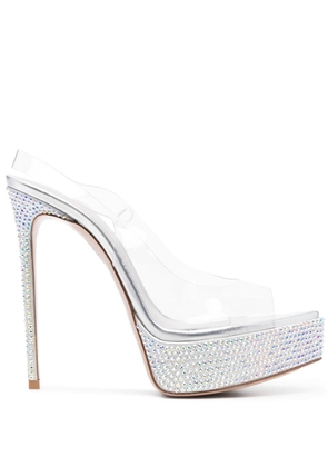 Le Silla Uma 140mm crystal-embellished sandals - Silver