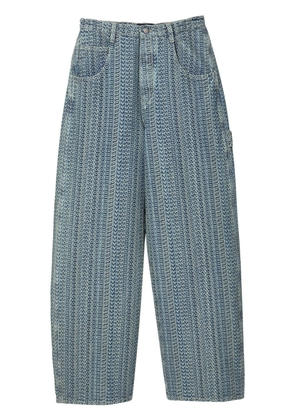 Marc Jacobs monogram-print wide-leg jeans - Blue