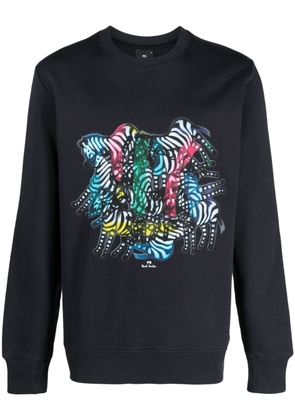 PS Paul Smith Kaleidoscope zebra-print sweatshirt - Blue