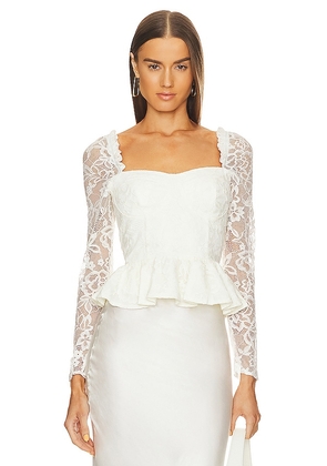 Yumi Kim Fifi Bustier Blouse in Ivory. Size M.