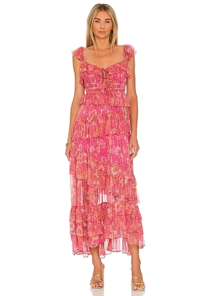 Tularosa Corinne Maxi Dress in Pink. Size XL.