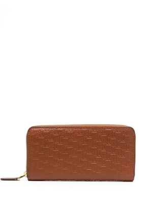Lauren Ralph Lauren embossed logo-print leather wallet - Brown