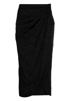 Zadig&Voltaire Jamelia jacquard draped silk skirt - Black