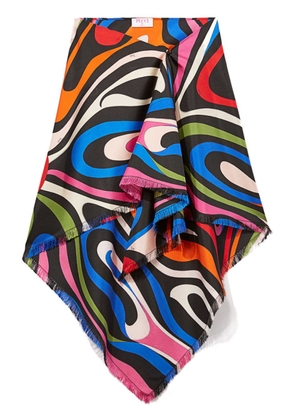 PUCCI Marmo-print silk sarong skirt - Black