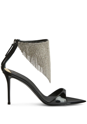 Giuseppe Zanotti Intriigo 90mm crystal-fringe sandals - Black
