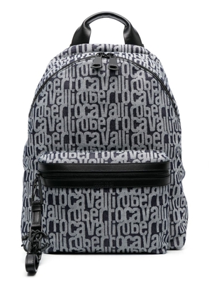 Roberto Cavalli logo-print canvas backpack - Black