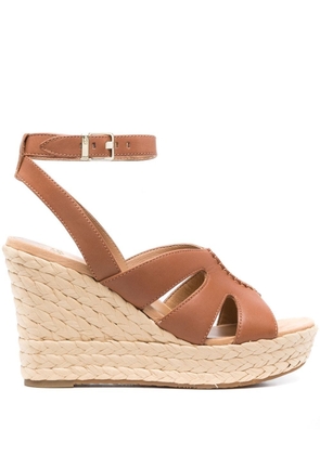 UGG braided-wedge heeled sandals - Brown
