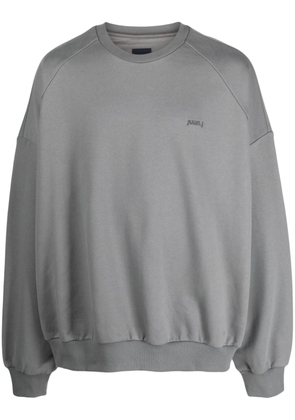 Juun.J logo-embroidered cotton sweatshirt - Grey
