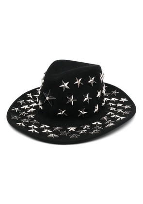 Philipp Plein star-stud embellished fedora hat - Black