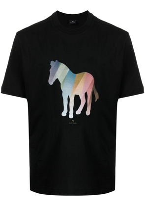 PS Paul Smith Zebra-print organic-cotton T-shirt - Black