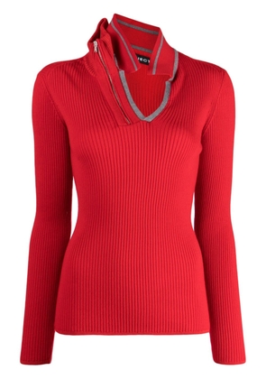 Y/Project asymmetric ribbed jumper - Red