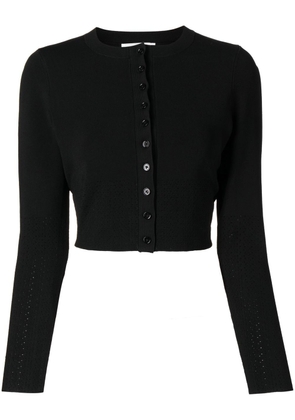 Victoria Beckham cropped pointelle-detail cardigan - Black